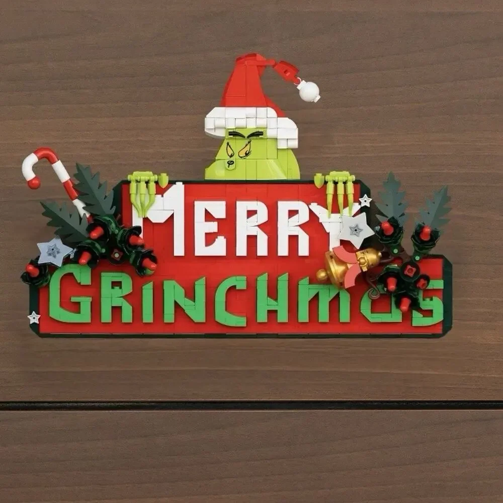 Dr. Seuss GRINCH MERRY GRINCHMAS SIGN Building Set 568 Pieces Brickcraft #72361